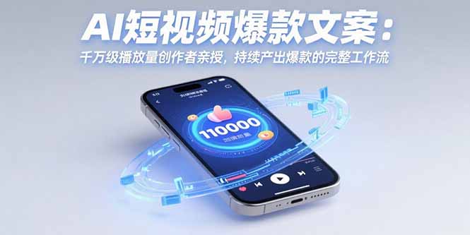 (15569期)AI短视频爆款文案:千万级播放量创作者亲授,持续产出爆款的完整工作流网创吧-网创项目资源站-副业项目-创业项目-搞钱项目网创吧