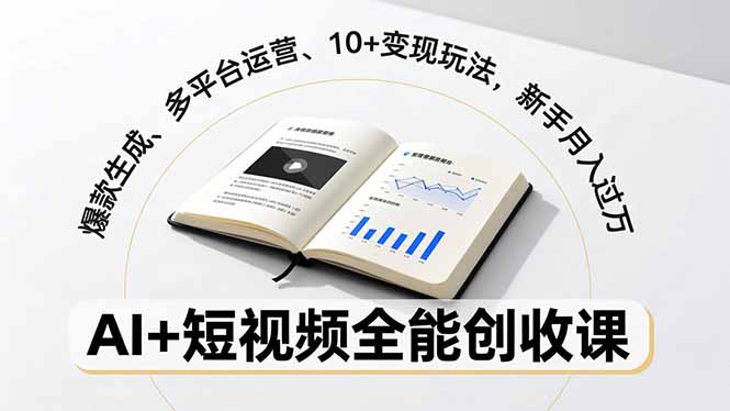 (16773期)AI+短视频全能创收课,爆款生成、多平台运营、10+变现玩法,新手月入过万网创吧-网创项目资源站-副业项目-创业项目-搞钱项目网创吧