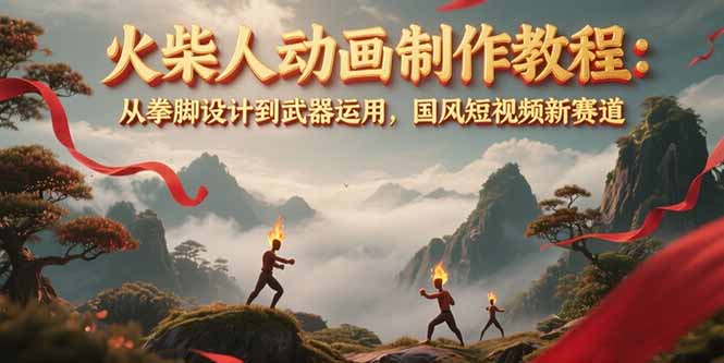(15171期)火柴人动画制作教程:从拳脚设计到武器运用,国风短视频新赛道网创吧-网创项目资源站-副业项目-创业项目-搞钱项目网创吧