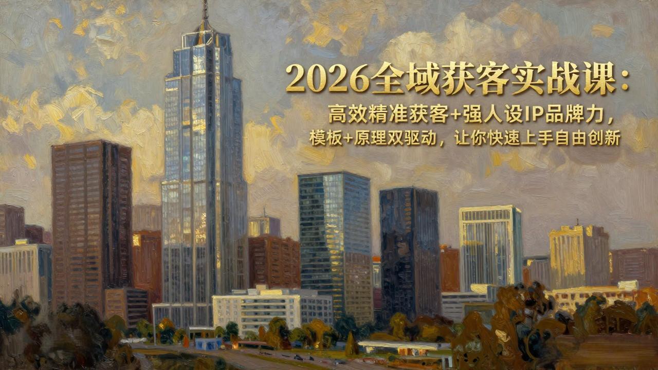 (17613期)2026全域获客实战课:高效精准获客+强人设IP品牌力,模板+原理双驱动,让你快速上手自由创新网创吧-网创项目资源站-副业项目-创业项目-搞钱项目网创吧