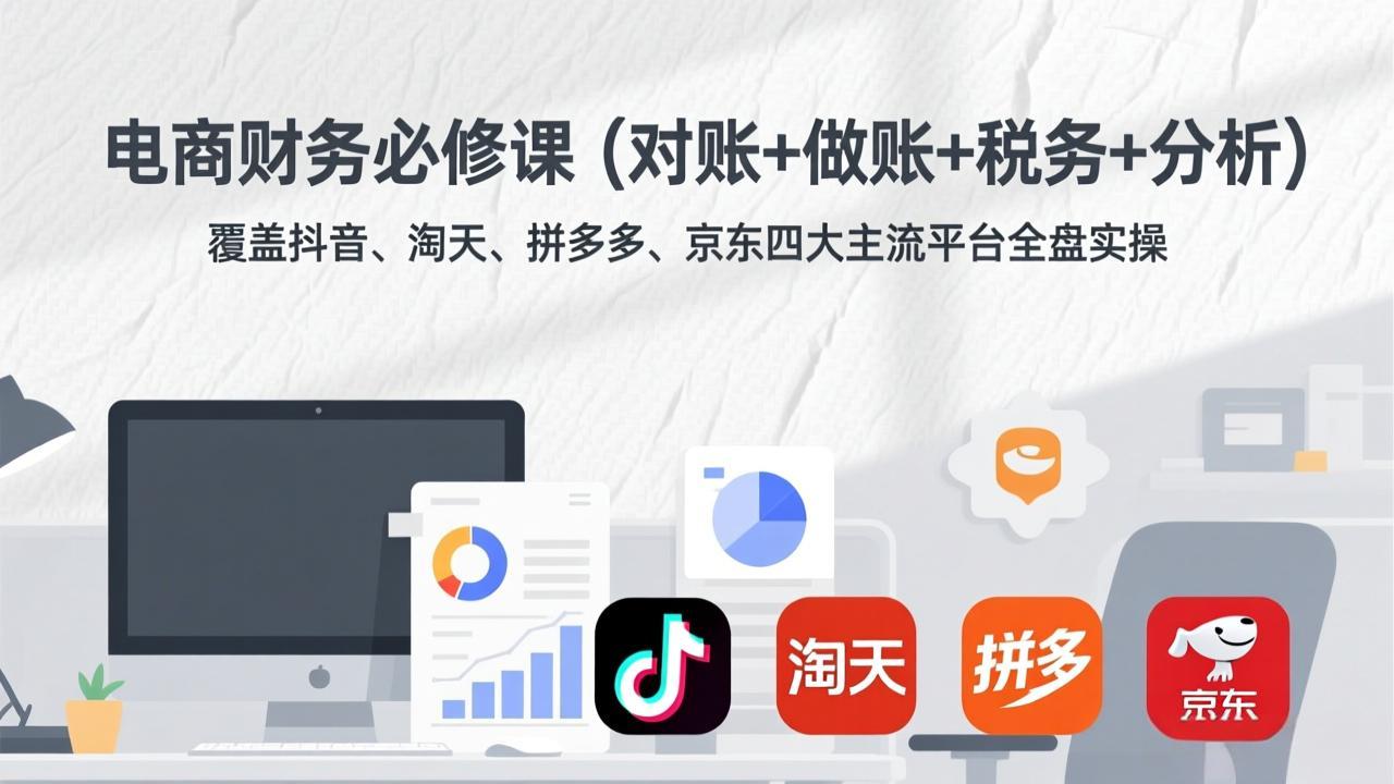 (17390期)电商财务必修课(对账+做账+税务+分析)覆盖抖音、淘天、拼多多、京东四大主流平台全盘实操网创吧-网创项目资源站-副业项目-创业项目-搞钱项目网创吧