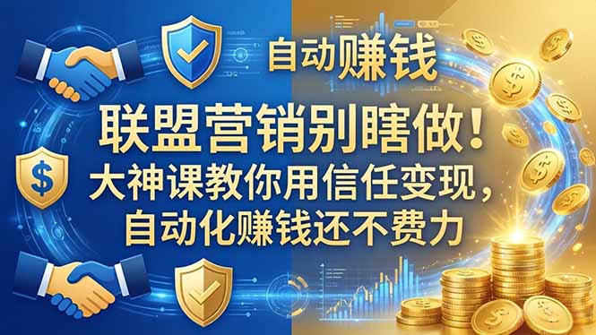 (18242期)联盟营销别瞎做!大神课教你用信任变现,自动化赚钱还不费力【原创双语字幕】网创吧-网创项目资源站-副业项目-创业项目-搞钱项目网创吧
