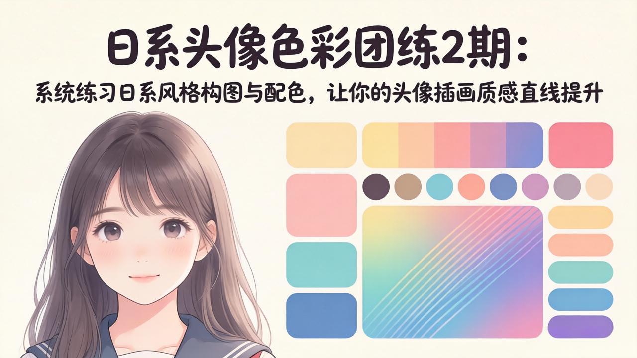 (18034期)日系头像色彩团练2期:系统练习日系风格构图与配色,让你的头像插画质感直线提升网创吧-网创项目资源站-副业项目-创业项目-搞钱项目网创吧