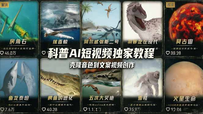 (18016期) 科普造物主AI短视频独家教程:从软件安装、壳隆音色到文案视频创作,零基础快速做爆款网创吧-网创项目资源站-副业项目-创业项目-搞钱项目网创吧