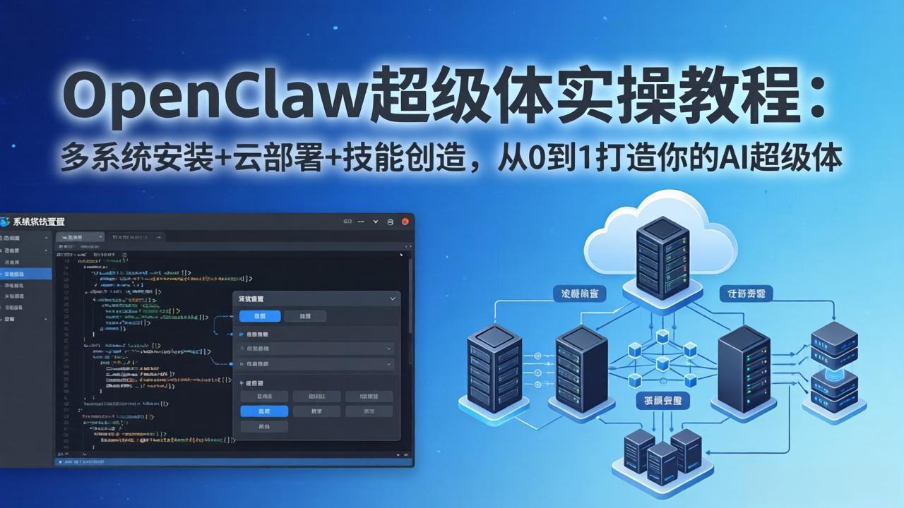 (17603期)OpenClaw-小龙虾 超级体实操教程:多系统安装+云部署+技能创造,从0到1打造你的AI超级体网创吧-网创项目资源站-副业项目-创业项目-搞钱项目网创吧
