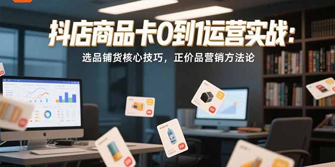(15329期)抖店商品卡0到1运营实战:选品铺货核心技巧,正价品营销方法论网创吧-网创项目资源站-副业项目-创业项目-搞钱项目网创吧