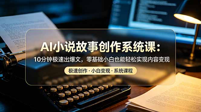 (19053期)AI小说故事创作系统课:10分钟极速出爆文,零基础小白也能轻松实现内容变现网创吧-网创项目资源站-副业项目-创业项目-搞钱项目网创吧