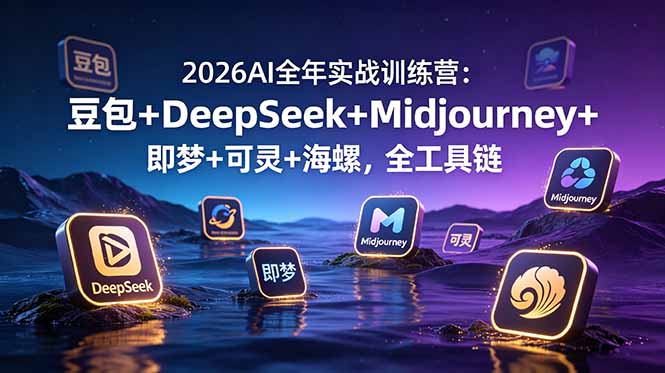 （19038期）2026AI全年实战训练营：豆包+DeepSeek+Midjourney+即梦+可灵+海螺，全工具链网创吧-网创项目资源站-副业项目-创业项目-搞钱项目网创吧