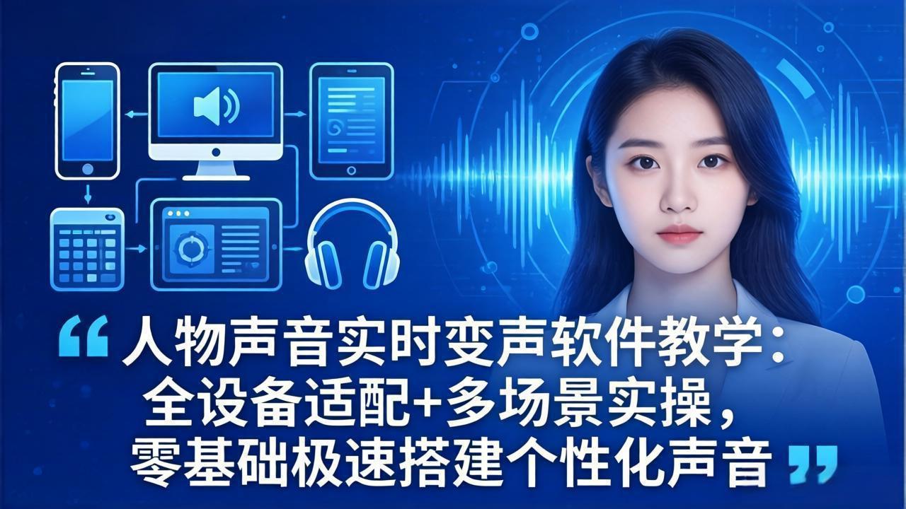（18120期）人物声音实时变声软件教学：全设备适配+多场景实操，零基础极速搭建个性化声音网创吧-网创项目资源站-副业项目-创业项目-搞钱项目网创吧