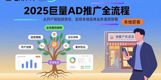 (15608期)2025巨量AD推广全流程,从开户到投放优化,实现本地实体业务高效获客网创吧-网创项目资源站-副业项目-创业项目-搞钱项目网创吧