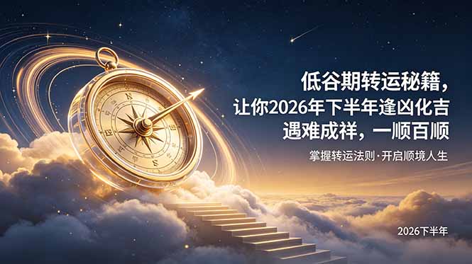 (19024期)付费文章:低谷期转运秘籍,让你2026年下半年逢凶化吉,遇难成祥,一顺百顺。网创吧-网创项目资源站-副业项目-创业项目-搞钱项目网创吧