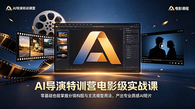 (18801期)AI导演特训营电影级实战课,零基础也能掌握分镜构图与主流模型用法,产出专业质感AI短片网创吧-网创项目资源站-副业项目-创业项目-搞钱项目网创吧