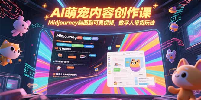 (15311期)AI萌宠内容创作课,Midjourney制图到可灵视频,数字人带货玩法网创吧-网创项目资源站-副业项目-创业项目-搞钱项目网创吧