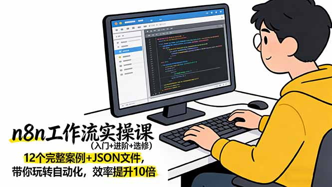 (17615期)n8n工作流实操课(入门+进阶+选修)12个完整案例+JSON文件,带你玩转自动化,效率提升10倍网创吧-网创项目资源站-副业项目-创业项目-搞钱项目网创吧