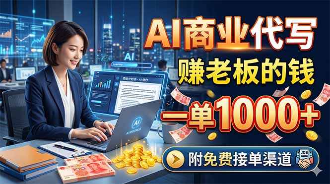 (18444期)AI商业代写,赚老板的钱,一单1000+,附免费接单渠道网创吧-网创项目资源站-副业项目-创业项目-搞钱项目网创吧