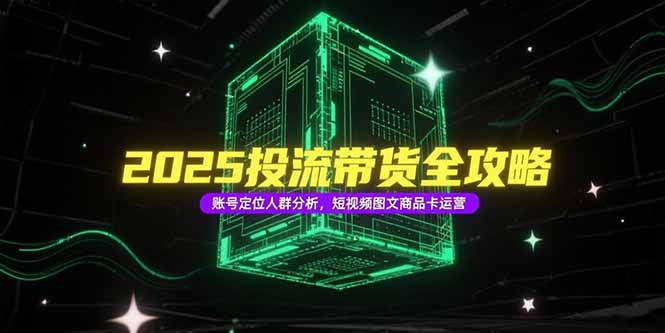 (15233期)2025投流带货全攻略,账号定位人群分析,短视频图文商品卡运营网创吧-网创项目资源站-副业项目-创业项目-搞钱项目网创吧