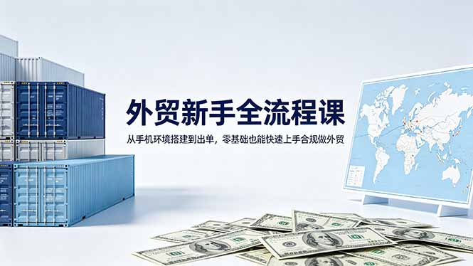 (18481期)外贸新手全流程课:从手机环境搭建到出单,零基础也能快速上手合规做外贸网创吧-网创项目资源站-副业项目-创业项目-搞钱项目网创吧