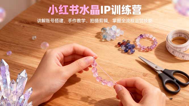 （16475期）小红书水晶IP训练营，讲解账号搭建、手作教学、拍摄剪辑，全流程运营技能网创吧-网创项目资源站-副业项目-创业项目-搞钱项目网创吧