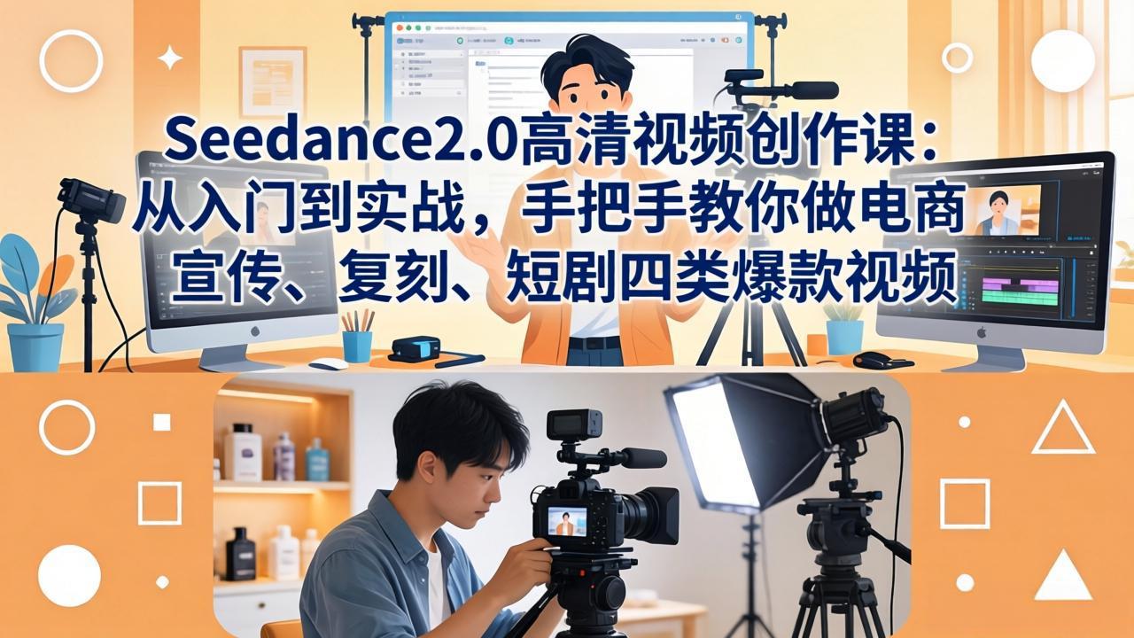 (18019期)Seedance2.0高清视频创作课:从入门到实战,手把手教你做电商、宣传、复刻、短剧四类爆款视频网创吧-网创项目资源站-副业项目-创业项目-搞钱项目网创吧