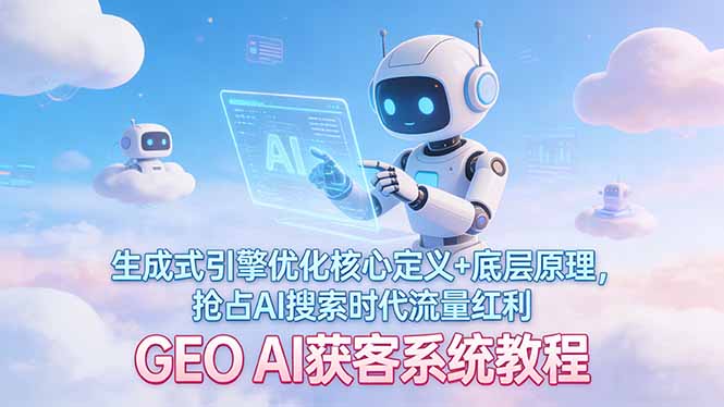 (17604期)GEO AI获客系统教程:生成式引擎优化核心定义+底层原理,抢占AI搜索时代流量红利网创吧-网创项目资源站-副业项目-创业项目-搞钱项目网创吧