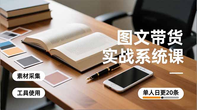 （16705期）图文带货实战系统课，工具使用、素材采集、防同质化，单人日更20条月入3w+网创吧-网创项目资源站-副业项目-创业项目-搞钱项目网创吧