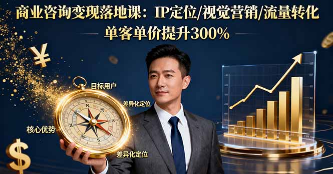 (16249期)商业咨询变现落地课:IP定位/视觉营销/流量转化,单客单价提升300%网创吧-网创项目资源站-副业项目-创业项目-搞钱项目网创吧