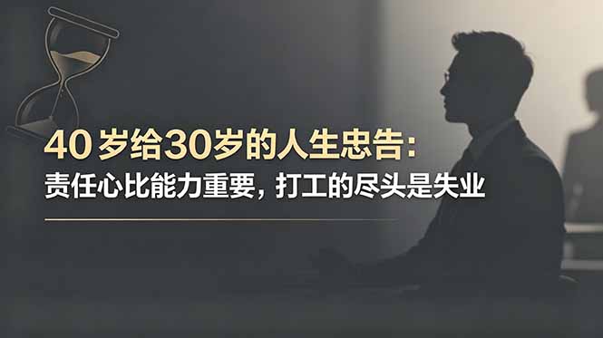 (18769期)付费文章:40岁给30岁的人生忠告:责任心比能力重要,打工的尽头是失业网创吧-网创项目资源站-副业项目-创业项目-搞钱项目网创吧