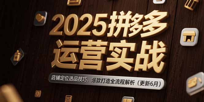 (15235期)2025拼多多运营实战:店铺定位选品技巧,爆款打造全流程解析(更新6月)网创吧-网创项目资源站-副业项目-创业项目-搞钱项目网创吧