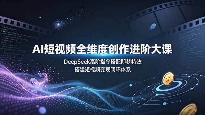 (19153期)AI短视频全维度创作进阶大课,DeepSeek高阶指令搭配即梦特效,搭建短视频变现闭环体系网创吧-网创项目资源站-副业项目-创业项目-搞钱项目网创吧