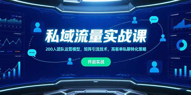 (15403期)私域流量实战课,200人团队运营模型,矩阵引流技术,高客单私聊转化策略网创吧-网创项目资源站-副业项目-创业项目-搞钱项目网创吧