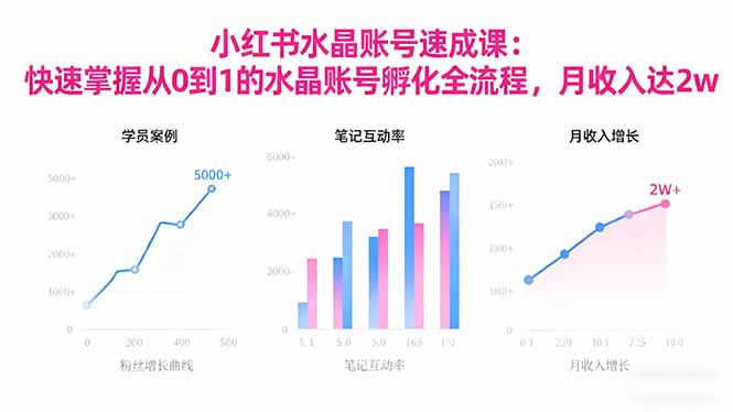 （16476期）2025小红书水晶账号速成课：快速掌握从0-1水晶账号孵化全流程，月收入达2w网创吧-网创项目资源站-副业项目-创业项目-搞钱项目网创吧