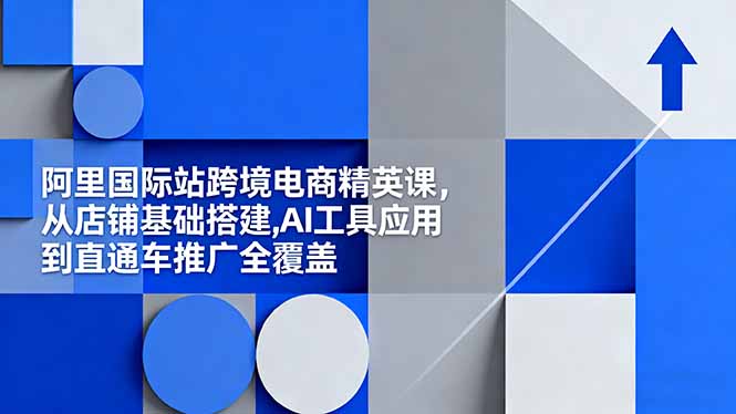 (16450期)阿里国际站跨境电商精英课,从店铺基础搭建,AI工具应用到直通车推广全覆盖网创吧-网创项目资源站-副业项目-创业项目-搞钱项目网创吧