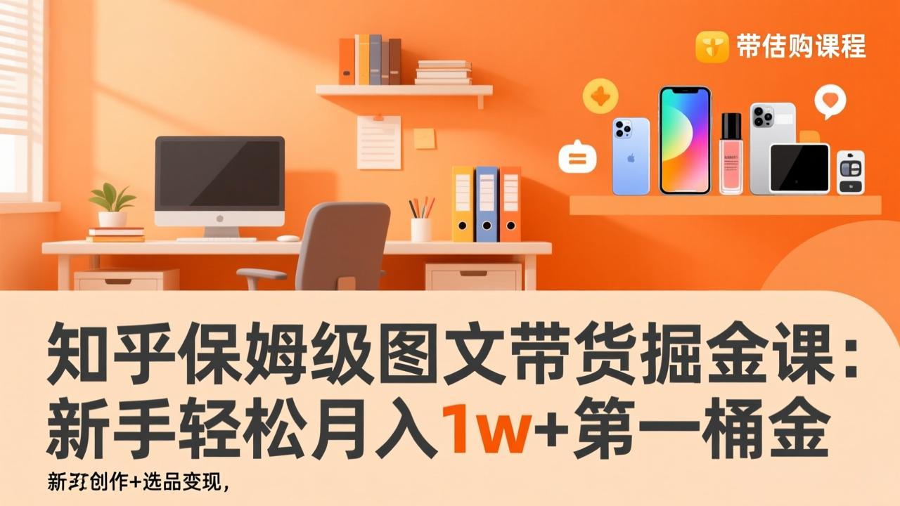 (17353期)知乎保姆级图文带货掘金课:账号打造+爆文创作+选品变现,新手轻松月入1w+第一桶金网创吧-网创项目资源站-副业项目-创业项目-搞钱项目网创吧