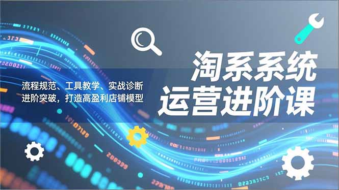 (16927期)淘系系统运营进阶课2.0,流程规范、工具教学、实战诊断,进阶突破,打造高盈利店铺模型网创吧-网创项目资源站-副业项目-创业项目-搞钱项目网创吧