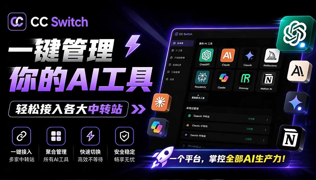 (19335期)一键给Chatgpt、Codex、Claude接入地第三方中转站,CC Switch统一管理你的 AI 编程工具工作流网创吧-网创项目资源站-副业项目-创业项目-搞钱项目网创吧