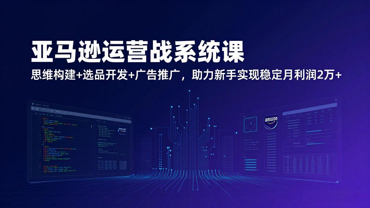 (17311期)亚马逊运营实战系统课,思维构建+选品开发+广告推广,助力新手实现稳定月利润2万+(更新)网创吧-网创项目资源站-副业项目-创业项目-搞钱项目网创吧