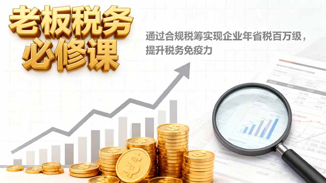 (16426期)老板税务必修课,通过合规税筹实现企业年省税百万级,提升税务免疫力网创吧-网创项目资源站-副业项目-创业项目-搞钱项目网创吧