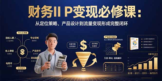 (15728期)财务IP变现必修课:从定位策略、产品设计到流量变现形成完整闭环网创吧-网创项目资源站-副业项目-创业项目-搞钱项目网创吧