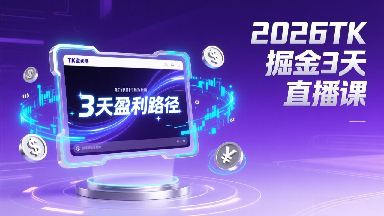 (17147期)2026TK掘金直播课,起号涨粉+直播带货+商单变现+3天打通盈利路径,月入过万美金网创吧-网创项目资源站-副业项目-创业项目-搞钱项目网创吧