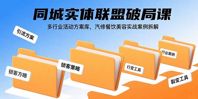 (15833期)同城实体联盟破局课,多行业活动方案库,汽修餐饮美容实战案例拆解网创吧-网创项目资源站-副业项目-创业项目-搞钱项目网创吧