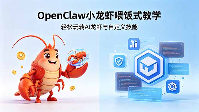 (18566期)不用懂技术!OpenClaw小龙虾喂饭式教学,轻松玩转AI龙虾与自定义技能 (5月22更新)网创吧-网创项目资源站-副业项目-创业项目-搞钱项目网创吧