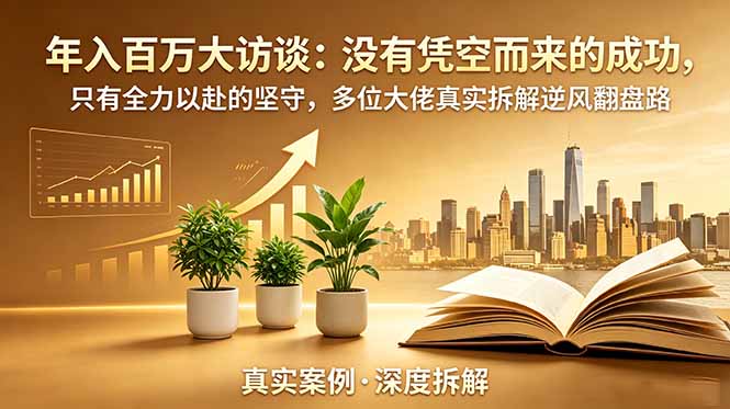 (18891期)年入百万大访谈-更新:没有凭空而来的成功,只有全力以赴的坚守,多位大佬真实拆解逆风翻盘路网创吧-网创项目资源站-副业项目-创业项目-搞钱项目网创吧