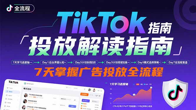 (15753期)TikTok投放解读指南:后台操作/计划建立/模式选择,7天掌握广告投放全流程网创吧-网创项目资源站-副业项目-创业项目-搞钱项目网创吧