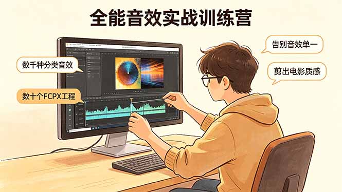 (18287期)全能音效实战训练营:数千种分类音效+数十个FCPX工程,告别音效单一,剪出电影质感网创吧-网创项目资源站-副业项目-创业项目-搞钱项目网创吧