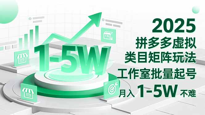 （16548期）2025 拼多多虚拟类目矩阵玩法，工作室批量起号，月入 1-5W 不难网创吧-网创项目资源站-副业项目-创业项目-搞钱项目网创吧