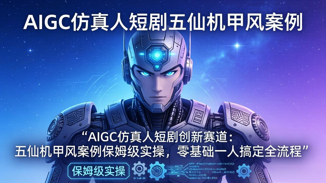 (17961期)AIGC仿真人短剧创新赛道:五仙机甲风案例保姆级实操,零基础一人搞定全流程网创吧-网创项目资源站-副业项目-创业项目-搞钱项目网创吧