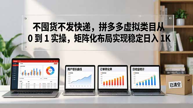 (17989期)不囤货不发快递,拼多多虚拟类目从 0 到 1 实操,矩阵化布局实现稳定日入 1K网创吧-网创项目资源站-副业项目-创业项目-搞钱项目网创吧