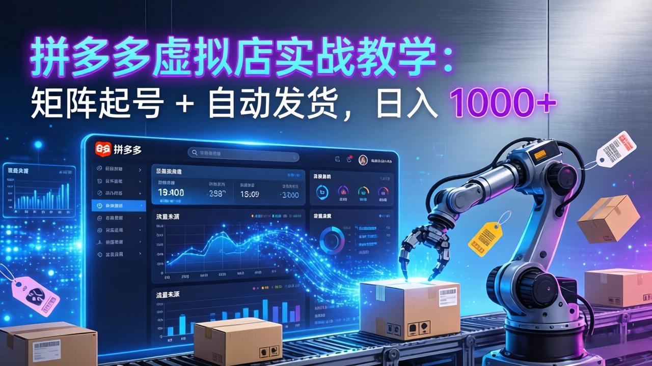 (17628期)拼多多虚拟店实战教学:矩阵起号 + 自动发货,日入 1000+网创吧-网创项目资源站-副业项目-创业项目-搞钱项目网创吧