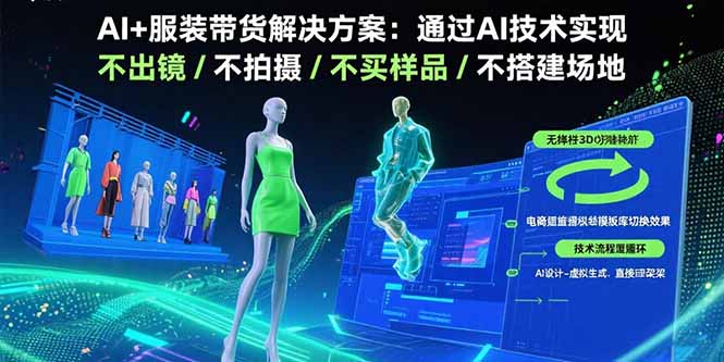 (15728期)AI+服装带货解决方案:通过AI技术实现 不出镜/不拍摄/不买样品/不搭建场地网创吧-网创项目资源站-副业项目-创业项目-搞钱项目网创吧