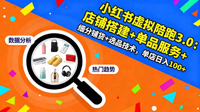 （16451期）小红书虚拟陪跑3.0：店铺搭建+单品服务+细分铺货+选品技术，单店日入100+网创吧-网创项目资源站-副业项目-创业项目-搞钱项目网创吧